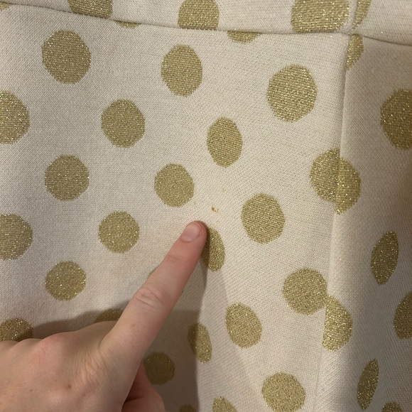 Boden‎ White and Gold Polka Dot Long Sleeve Dress Size 16 - Picture 6 of 7